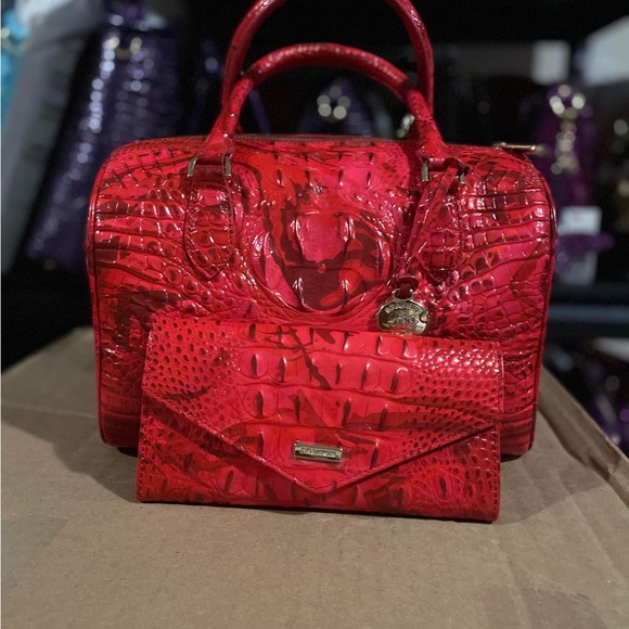 Brahmin Red flare Stacy and matching wallet